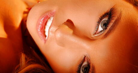 Luscious russian blonde milf Cherry Jul in sexy skirt exhibiting tiny tits and shaved pussy 