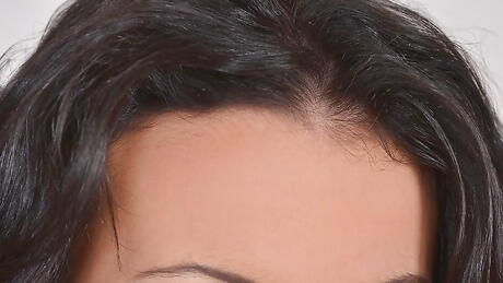 Excellent czech brunette teen Vanessa Decker in jeans baring big tits and spreading her legs 