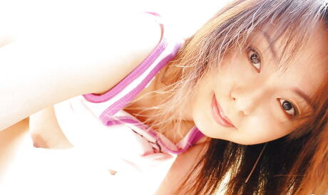 Delightful japanese cutie Rio Kurusu revealing big boobies and sexy ass outdoor