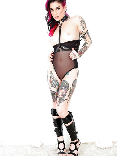 Slender american redhead milf Joanna Angel in lingerie baring tiny tits and sexy ass 