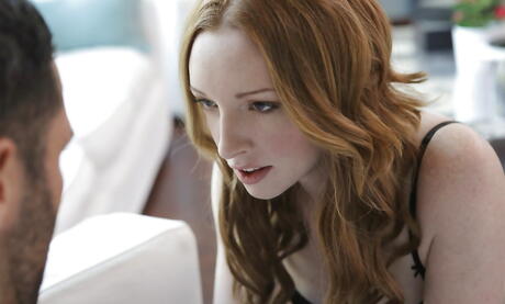 Shapely american redheaded teen Katy Kiss in sexy undies fucked by big rod after good blowjob 