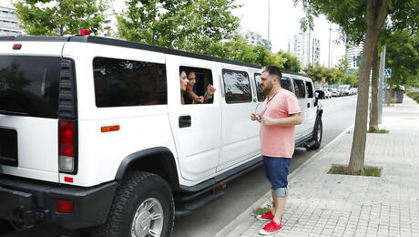 Excellent spanish Samia Duarte in nice skirt enjoy hot threesome sex 