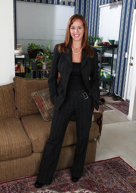 Sexy british milf Karen Jones in hot undies exhibiting big tits and spreading her legs 