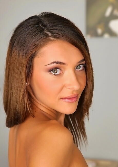 Foxy hungarian brunette Alexis Brill in lingerie unveiling small tits and spreading her legs 