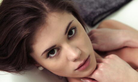 Nubile Films: Luscious czech brunette young Little Caprice in nasty foot fetish action in the bathroom