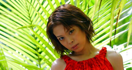 Sexy japonesa Minami Aikawa denuda a grandes altavoces y culo sexy afuera
