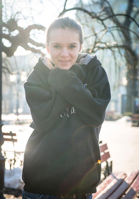Met Art: Shapely teen Karissa Diamond in sexy stockings exposing her butt and spreading her legs outdoor