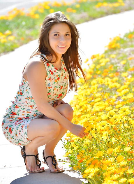 FTV Girls: Svelte young Stacey in skirt revealing small tits and loving sex toy outdoor