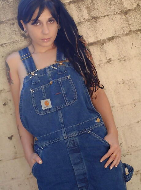 Delightful american dark hair milf Joanna Angel in sexy jeans showing big titties and sexy butt 