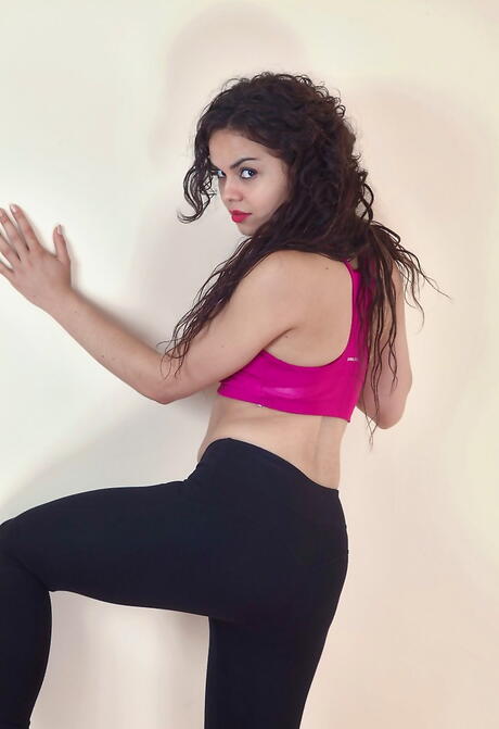 We Are Hairy: Luscious american dark hair hottie Sierra in hot panties exhibiting tiny tits and hairy pussy