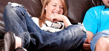 Naughty Mag: Svelte american teen Alyssa Branch in boy-girl action