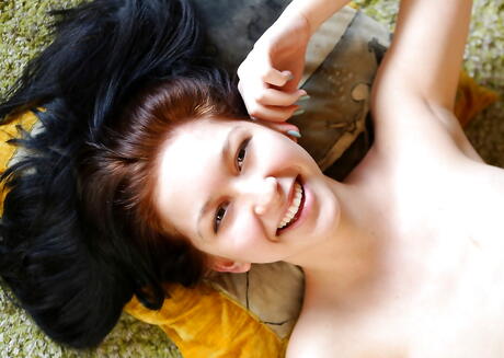 Nubiles Net: Stunning australian dark-haired young Lulu Reynolds in lingerie uncovering small tits and masturbating with sex toy