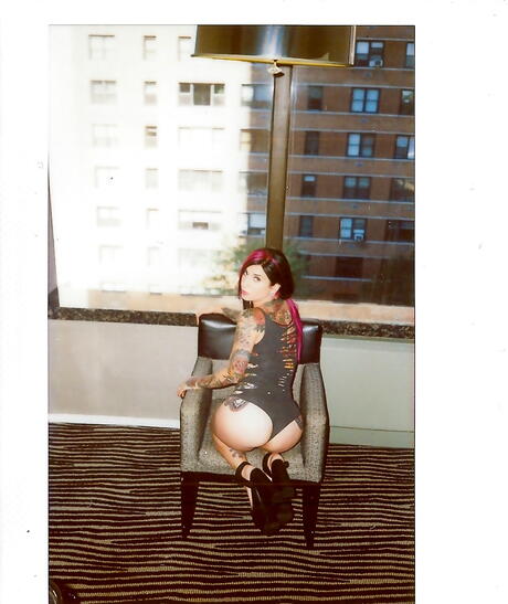 Attractive american milf Joanna Angel in hot bikini bares big knockers and hairy twat 