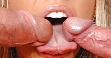 Cherry Jul: Foxy russian blond milf Cherry Jul enjoy hot 3some scene