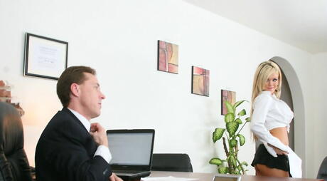 Excellent american Crista Moore in hardcore fuck action in office