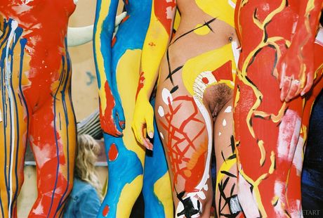 Redheaded teen Models No Name gets naked in a public place