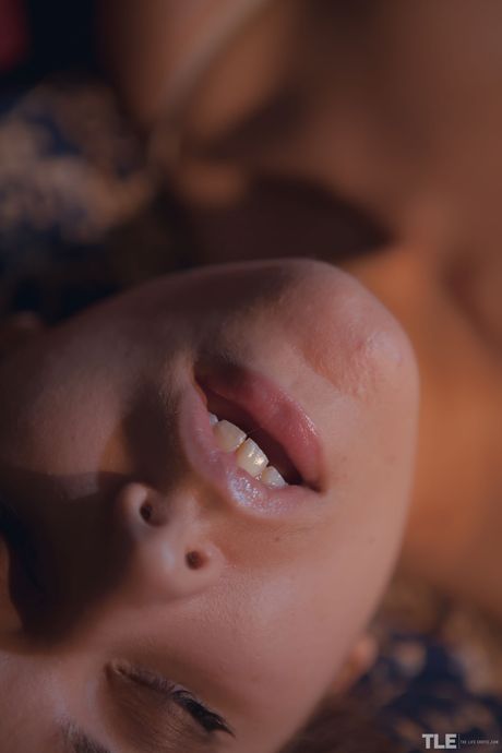 Emily J nimmt ihre Dessous aus und reibt ihre haarige Muschi auf das Bett
