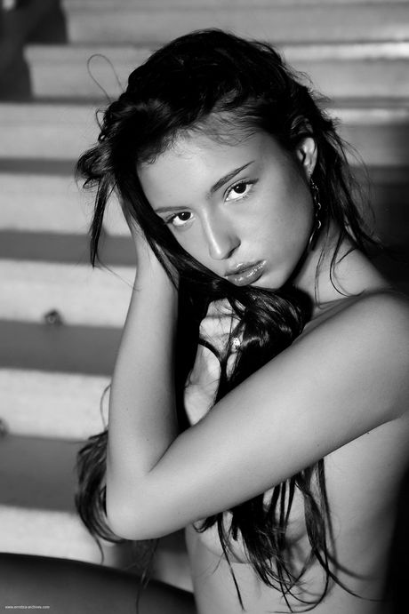 Stunning teen girls with small tits and bald pussies posing nude in high heels