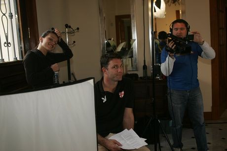 Gorgeous teen Lucie B strips to black stockings & spreads her pussy on the floor