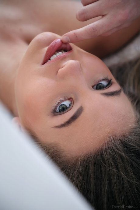 Endearing teen Solveig models totally naked with certainty