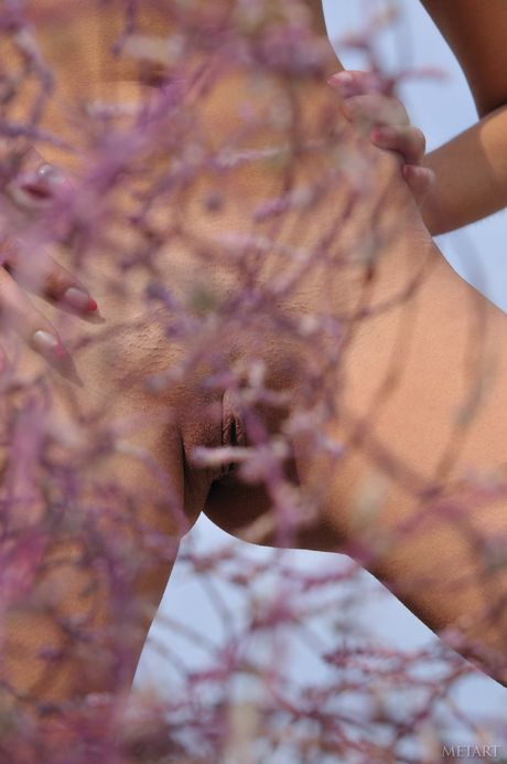 Adolescent mince ralina a affiche son cul chaud et ses petits seins tandis que nus à l