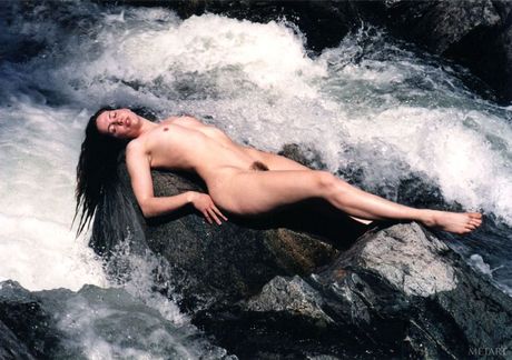 Skinny Canadian babe Ronin strips and poses nude in the studio