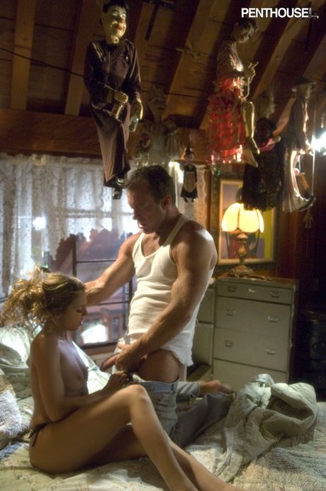 Short babe Lexi Love gets her natural tits and pussy fucked in a 3some
