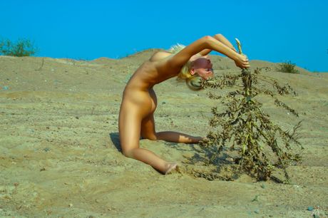 Barely legal blonde Quinby B models totally naked with conviction