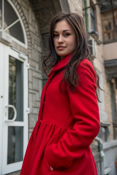 Ukrainian erotic model Lilian A gets naked in a public place and poses