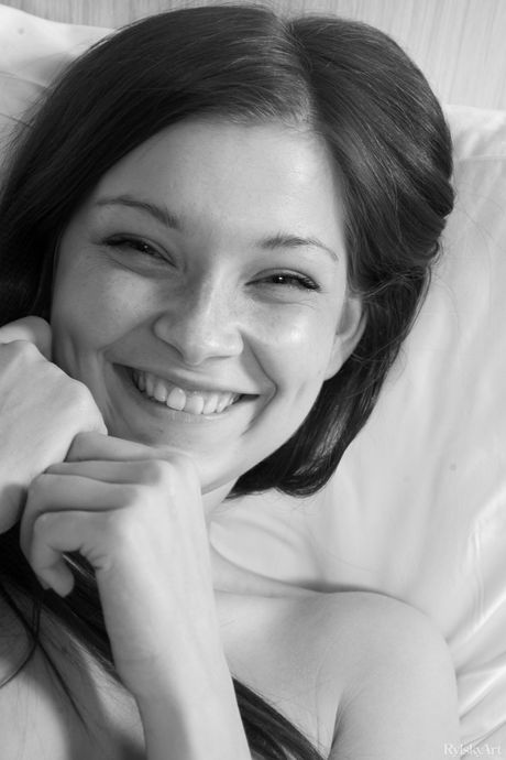 Delicate teen Indiana bares all and shows her tiny tits in the forest