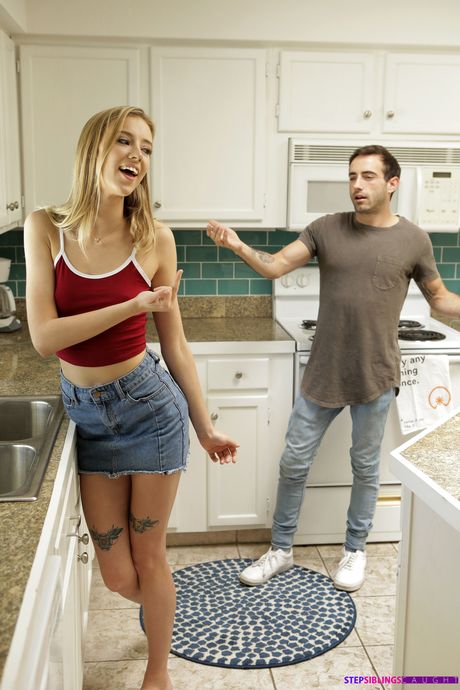 Blonde beauty Haley Reed has sex with her stepbrother after a blowjob