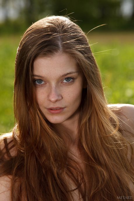 Russian fair Indiana A models totally naked in a forest clearing