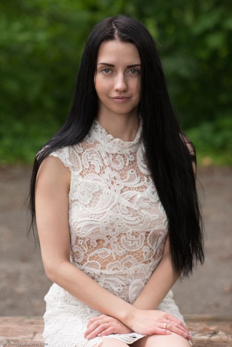 Desirable teen Veronica Snezna poses nude in the forest & reveals her big tits