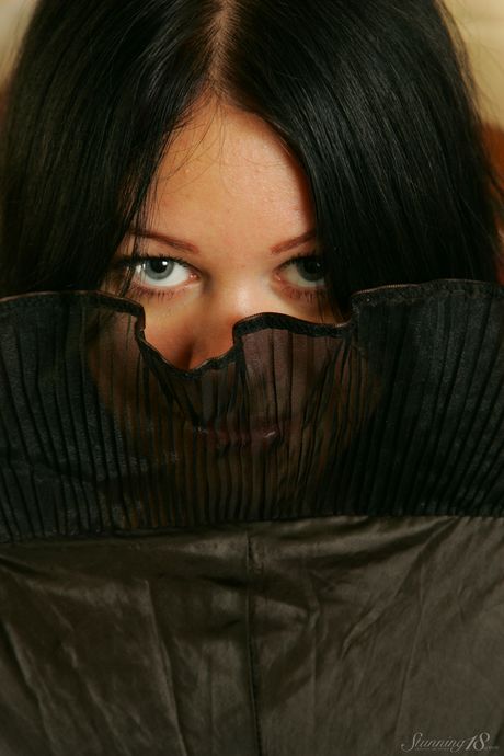 Charming teen Milana S gets naked in a pair of heels while wearing a bow