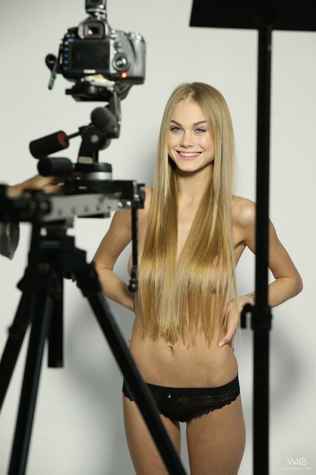 Ukrainian babe Nancy A shows her big tits and poses in public