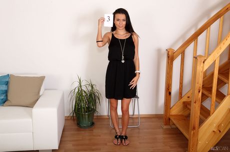 Skinny amateur Vanessa Decker strips and teases with her tiny tits