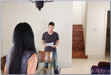 Sexy teacher in black stockings India Summer fucking her student