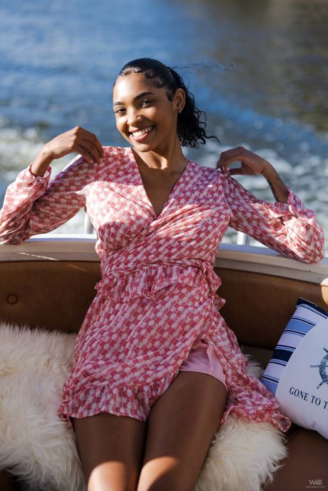 Watch 4 Beauty: Sexy Latina Barbie Reyes shows her big tits and masturbates on a boat