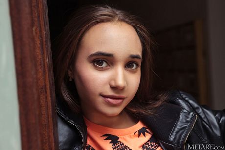 Charming teen Messiah takes off everything on a swing in her bedroom