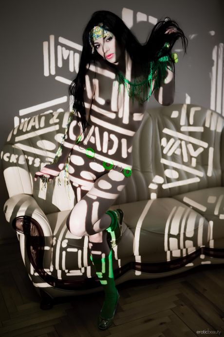 Lovely teen Carmen B shows her beautiful body in the nude on a balcony