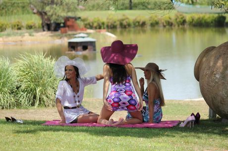 Sexy Hungarian teen Blue Angel & her girlfriend Jo pose nude in the countryside