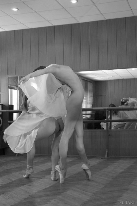 Met Art: Slender teen babes Jasmine A & Uliya E posing naked in the ballet studio