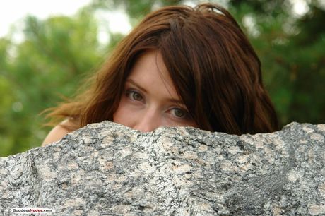 Goddess Nudes: Bashful teen girl with long hair Dary poses naked without shyness