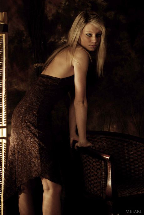 Blonde teen Verotrois A gets naked temptingly