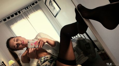 The Life Erotic: Precious teen Sabrisse A takes selfies while getting naked to masturbate