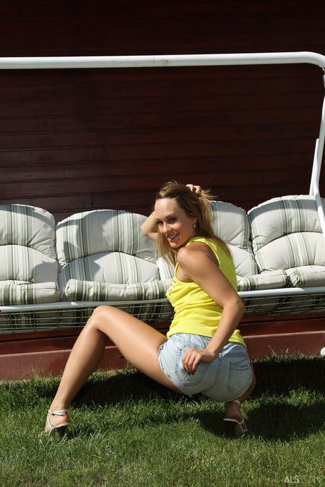 Skinny teen Blue Angel strips and poses nude in the studio