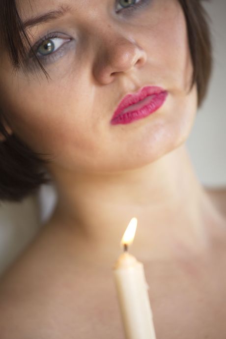 Ukrainian hottie Dark Angel strips and masturbates outdoors