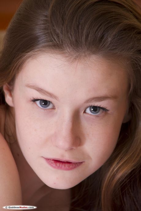 Skinny Ukrainian model Emily Bloom posing naked in her bedroom