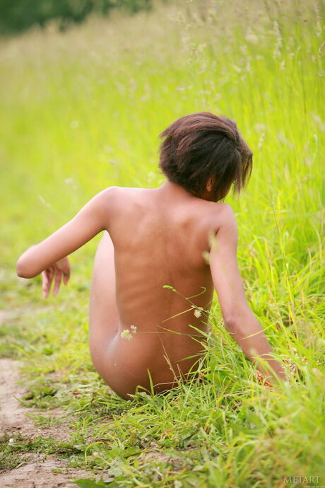 Bashful teen Kirsay A removes her dress to pose nude without embarrassment