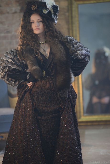 Svelte teen Jasmin A removes her lingerie and stockings to pose nude